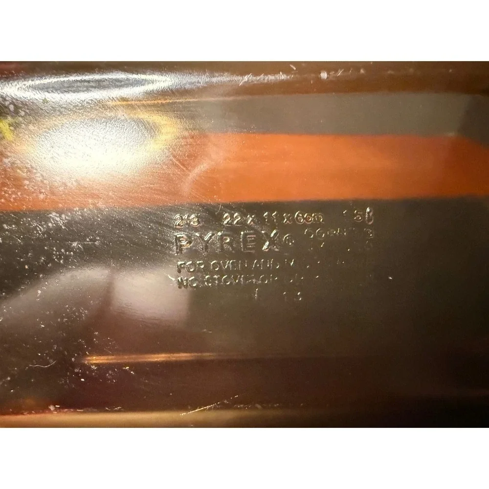 Vintage Pyrex Visions Amber Glass Loaf Pan 213 1.5qt Brown Baking Dish USA